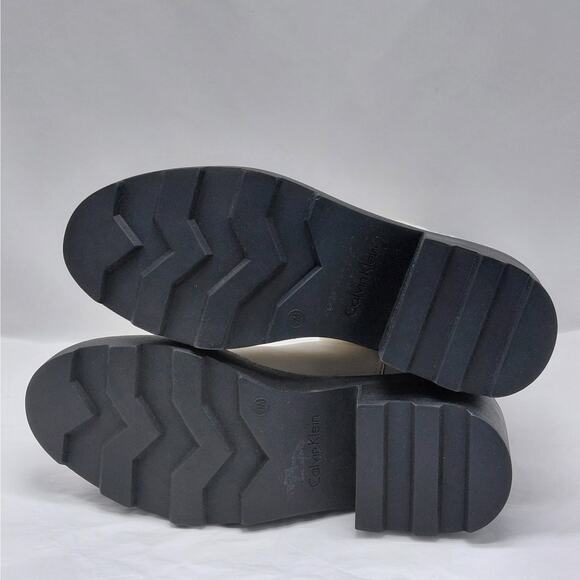 Calvin Klein Anissa Shearling Platform Chelsea Boots Women 7M Ivory Trendy Chic - Picture 14 of 14